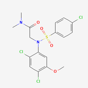 molecular formula C17H17Cl3N2O4S B2602863 2-(N-(4-氯苯磺酰基)-2,4-二氯-5-甲氧基苯氨基)-N,N-二甲基乙酰胺 CAS No. 338961-60-7