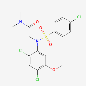 molecular formula C17H17Cl3N2O4S B2602863 2-(N-(4-chlorophenylsulfonyl)-2,4-dichloro-5-methoxyphenylamino)-N,N-dimethylacetamide CAS No. 338961-60-7