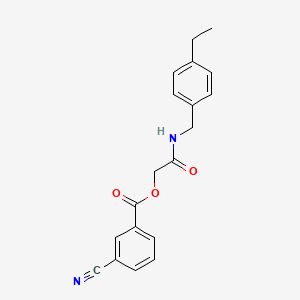 molecular formula C19H18N2O3 B2602864 2-((4-Ethylbenzyl)amino)-2-oxoethyl 3-cyanobenzoate CAS No. 1794939-38-0