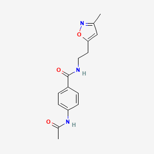4-acetamido-N-(2-(3-methylisoxazol-5-yl)ethyl)benzamide