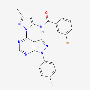 3-bromo-N-{1-[1-(4-fluorophenyl)-1H-pyrazolo[3,4-d]pyrimidin-4-yl]-3-methyl-1H-pyrazol-5-yl}benzamide