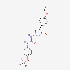 molecular formula C20H20F3N3O4 B2602869 1-(1-(4-Ethoxyphenyl)-5-oxopyrrolidin-3-yl)-3-(4-(trifluoromethoxy)phenyl)urea CAS No. 894016-67-2