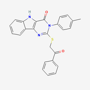 2-((2-oxo-2-phenylethyl)thio)-3-(p-tolyl)-3H-pyrimido[5,4-b]indol-4(5H)-one