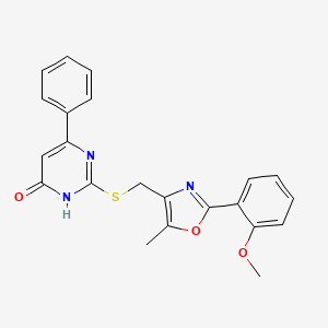 2-(((2-(2-methoxyphenyl)-5-methyloxazol-4-yl)methyl)thio)-6-phenylpyrimidin-4(3H)-one