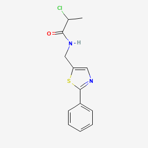 2-Chloro-N-[(2-phenyl-1,3-thiazol-5-yl)methyl]propanamide