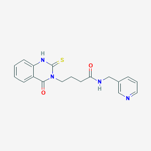 molecular formula C18H18N4O2S B2602889 4-(4-oxo-2-sulfanylidene-1H-quinazolin-3-yl)-N-(pyridin-3-ylmethyl)butanamide CAS No. 443353-41-1