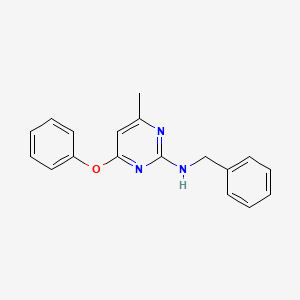 molecular formula C18H17N3O B2602890 N-苄基-4-甲基-6-苯氧基嘧啶-2-胺 CAS No. 369397-97-7