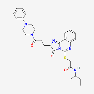 N-(butan-2-yl)-2-({3-oxo-2-[3-oxo-3-(4-phenylpiperazin-1-yl)propyl]-2H,3H-imidazo[1,2-c]quinazolin-5-yl}sulfanyl)acetamide