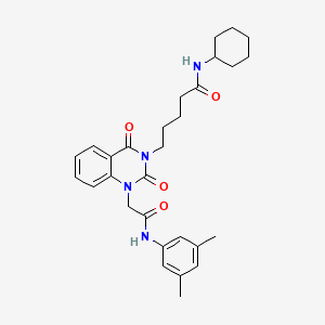 N-cyclohexyl-5-(1-(2-((3,5-dimethylphenyl)amino)-2-oxoethyl)-2,4-dioxo-1,2-dihydroquinazolin-3(4H)-yl)pentanamide