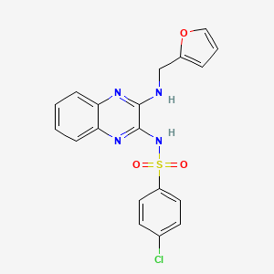4-chloro-N-(3-((furan-2-ylmethyl)amino)quinoxalin-2-yl)benzenesulfonamide
