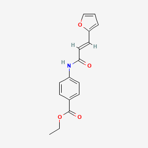 molecular formula C16H15NO4 B2602906 (E)-乙基4-(3-(呋喃-2-基)丙烯酰胺)苯甲酸酯 CAS No. 355809-57-3