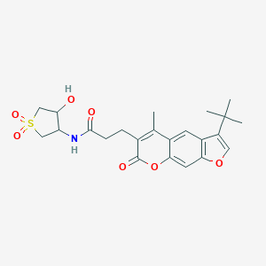 3-(3-tert-butyl-5-methyl-7-oxo-7H-furo[3,2-g]chromen-6-yl)-N-(4-hydroxy-1,1-dioxidotetrahydro-3-thienyl)propanamide