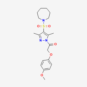 1-({1-[(4-methoxyphenoxy)acetyl]-3,5-dimethyl-1H-pyrazol-4-yl}sulfonyl)azepane