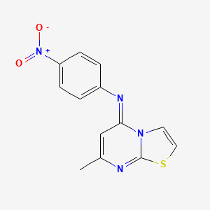 molecular formula C13H10N4O2S B2602916 N-[(5Z)-7-methyl-5H-[1,3]thiazolo[3,2-a]pyrimidin-5-ylidene]-4-nitroaniline CAS No. 900135-63-9