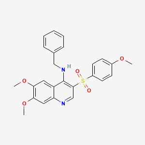 molecular formula C25H24N2O5S B2602919 N-benzyl-6,7-dimethoxy-3-((4-methoxyphenyl)sulfonyl)quinolin-4-amine CAS No. 895641-94-8