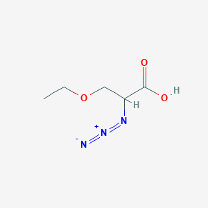 molecular formula C5H9N3O3 B2602924 2-Azido-3-ethoxypropanoic acid CAS No. 116847-36-0