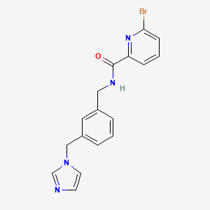 molecular formula C17H15BrN4O B2602928 6-bromo-N-({3-[(1H-imidazol-1-yl)methyl]phenyl}methyl)pyridine-2-carboxamide CAS No. 1445663-62-6