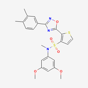 molecular formula C23H23N3O5S2 B2602933 N-(3,5-dimethoxyphenyl)-2-[3-(3,4-dimethylphenyl)-1,2,4-oxadiazol-5-yl]-N-methylthiophene-3-sulfonamide CAS No. 1206986-00-6