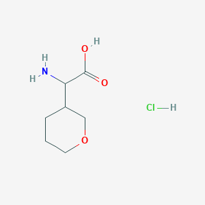 molecular formula C7H14ClNO3 B2602938 2-Amino-2-(oxan-3-yl)acetic acid hydrochloride CAS No. 1909305-59-4