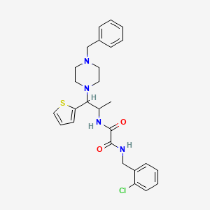 molecular formula C27H31ClN4O2S B2602939 N1-(1-(4-苄基哌嗪-1-基)-1-(噻吩-2-基)丙烷-2-基)-N2-(2-氯苄基)草酰胺 CAS No. 863017-31-6