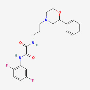 molecular formula C21H23F2N3O3 B2602940 N1-(2,5-difluorophenyl)-N2-(3-(2-phenylmorpholino)propyl)oxalamide CAS No. 954084-32-3