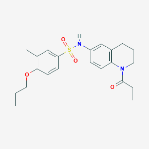 molecular formula C22H28N2O4S B2602941 3-methyl-N-(1-propionyl-1,2,3,4-tetrahydroquinolin-6-yl)-4-propoxybenzenesulfonamide CAS No. 946259-45-6