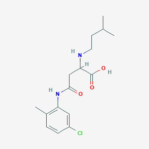 molecular formula C16H23ClN2O3 B2602942 4-((5-Chloro-2-methylphenyl)amino)-2-(isopentylamino)-4-oxobutanoic acid CAS No. 1030610-81-1