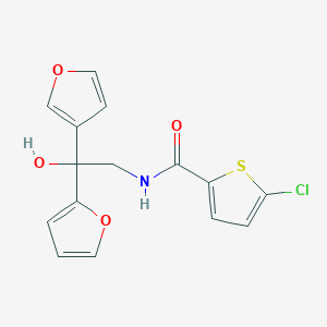 molecular formula C15H12ClNO4S B2602951 5-chloro-N-(2-(furan-2-yl)-2-(furan-3-yl)-2-hydroxyethyl)thiophene-2-carboxamide CAS No. 2034329-10-5