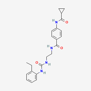 molecular formula C22H26N4O3 B2602953 4-(cyclopropanecarboxamido)-N-(2-(3-(2-ethylphenyl)ureido)ethyl)benzamide CAS No. 1170789-77-1