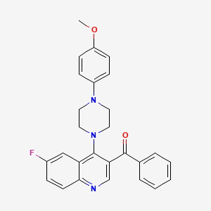 molecular formula C27H24FN3O2 B2602954 (6-氟-4-(4-(4-甲氧基苯基)哌嗪-1-基)喹啉-3-基)(苯基)甲酮 CAS No. 866843-04-1