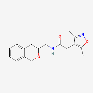 molecular formula C17H20N2O3 B2602957 2-(3,5-二甲基异恶唑-4-基)-N-(异色满-3-基甲基)乙酰胺 CAS No. 2034281-02-0