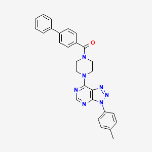 molecular formula C28H25N7O B2602966 [1,1'-biphenyl]-4-yl(4-(3-(p-tolyl)-3H-[1,2,3]triazolo[4,5-d]pyrimidin-7-yl)piperazin-1-yl)methanone CAS No. 920225-70-3