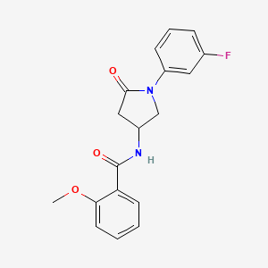 N-(1-(3-fluorophenyl)-5-oxopyrrolidin-3-yl)-2-methoxybenzamide