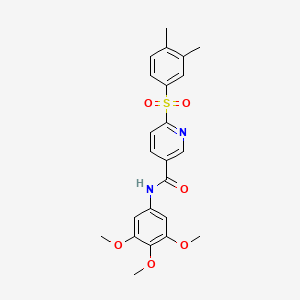 molecular formula C23H24N2O6S B2602987 6-((3,4-dimethylphenyl)sulfonyl)-N-(3,4,5-trimethoxyphenyl)nicotinamide CAS No. 1286725-99-2