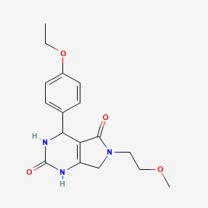 molecular formula C17H21N3O4 B2602994 4-(4-乙氧基苯基)-6-(2-甲氧基乙基)-3,4,6,7-四氢-1H-吡咯并[3,4-d]嘧啶-2,5-二酮 CAS No. 941999-64-0