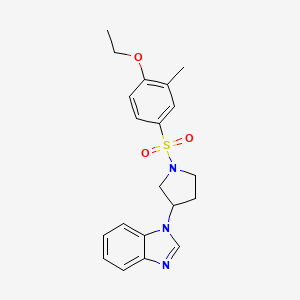 molecular formula C20H23N3O3S B2602996 1-(1-((4-乙氧基-3-甲苯基)磺酰基)吡咯烷-3-基)-1H-苯并[d]咪唑 CAS No. 2097912-02-0