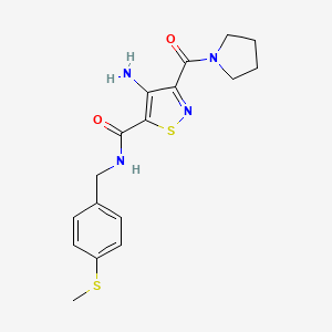 4-amino-N-(4-(methylthio)benzyl)-3-(pyrrolidine-1-carbonyl)isothiazole-5-carboxamide