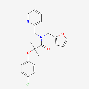 molecular formula C21H21ClN2O3 B2603005 2-(4-chlorophenoxy)-N-(furan-2-ylmethyl)-2-methyl-N-(pyridin-2-ylmethyl)propanamide CAS No. 1286703-97-6