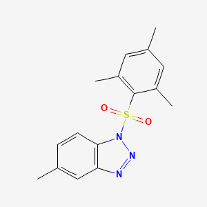 molecular formula C16H17N3O2S B2603012 5-Methyl-1-(2,4,6-trimethylphenyl)sulfonylbenzotriazole CAS No. 351162-54-4