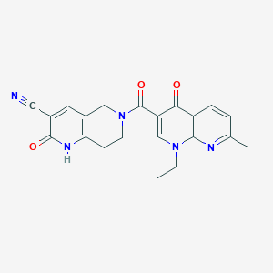 6-(1-Ethyl-7-methyl-4-oxo-1,4-dihydro-1,8-naphthyridine-3-carbonyl)-2-oxo-1,2,5,6,7,8-hexahydro-1,6-naphthyridine-3-carbonitrile