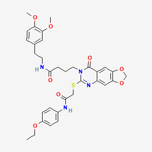 N-(3,4-dimethoxyphenethyl)-4-(6-((2-((4-ethoxyphenyl)amino)-2-oxoethyl)thio)-8-oxo-[1,3]dioxolo[4,5-g]quinazolin-7(8H)-yl)butanamide