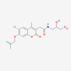 2-{6-chloro-4-methyl-7-[(2-methyl-2-propenyl)oxy]-2-oxo-2H-chromen-3-yl}-N-(2,3-dihydroxypropyl)acetamide