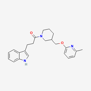 3-(1H-Indol-3-yl)-1-[3-[(6-methylpyridin-2-yl)oxymethyl]piperidin-1-yl]propan-1-one