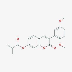 3-(2,5-dimethoxyphenyl)-2-oxo-2H-chromen-7-yl 2-methylpropanoate