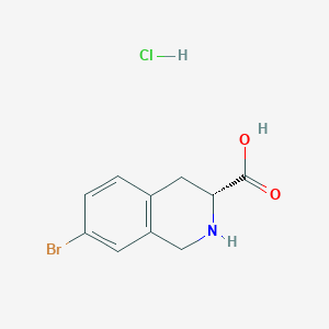 molecular formula C10H11BrClNO2 B2603025 (3R)-7-Bromo-1,2,3,4-tetrahydroisoquinoline-3-carboxylic acid;hydrochloride CAS No. 2470280-42-1