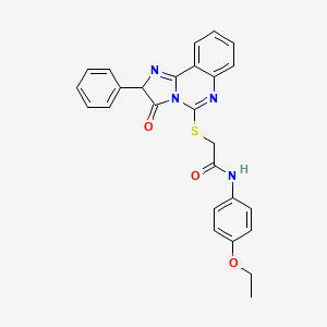 molecular formula C26H22N4O3S B2603027 N-(4-乙氧基苯基)-2-({3-氧代-2-苯基-2H,3H-咪唑并[1,2-c]喹唑啉-5-基}硫代)乙酰胺 CAS No. 958563-54-7