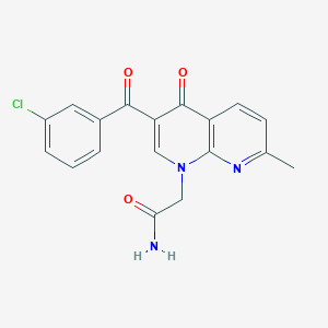 2-(3-(3-chlorobenzoyl)-7-methyl-4-oxo-1,8-naphthyridin-1(4H)-yl)acetamide