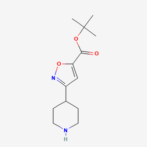 molecular formula C13H20N2O3 B2603030 Tert-butyl 3-piperidin-4-yl-1,2-oxazole-5-carboxylate CAS No. 2248357-32-4