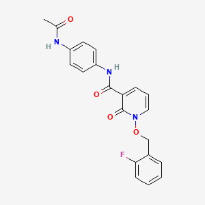 N-(4-acetamidophenyl)-1-[(2-fluorophenyl)methoxy]-2-oxopyridine-3-carboxamide