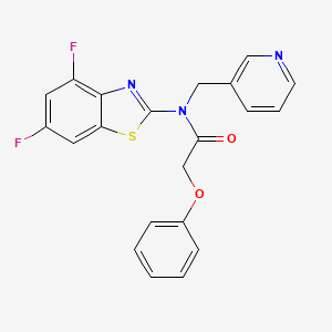 molecular formula C21H15F2N3O2S B2603048 N-(4,6-difluoro-1,3-benzothiazol-2-yl)-2-phenoxy-N-[(pyridin-3-yl)methyl]acetamide CAS No. 895437-93-1